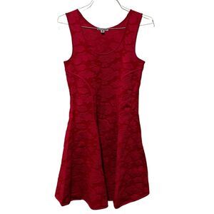 Zac Zac Posen Dress Compression Stretchy Fit and Flare Pink and Red size L